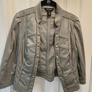 White House Black Market Gray Utility Jacket